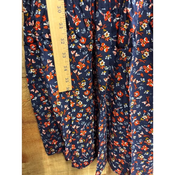 Navy Floral Print Sleeveless Viscose Maxi Dress Long Loose Fit Boho Summer Dress - Picture 3 of 6